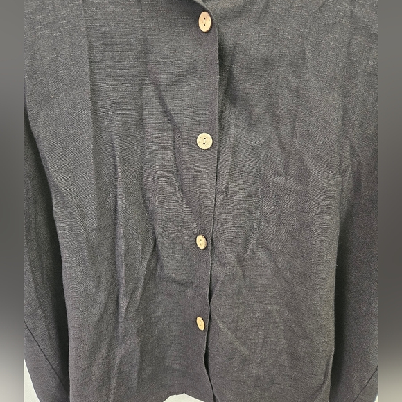 Womens Black Button-Up Shirt and Shorts Set Summer Set Large - Picture 5 of 8